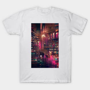 Midnight Library cyberpunk| National library week | literacy week T-Shirt